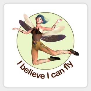 I believe I can fly elf fairy faerie dragonfly wings Sticker
